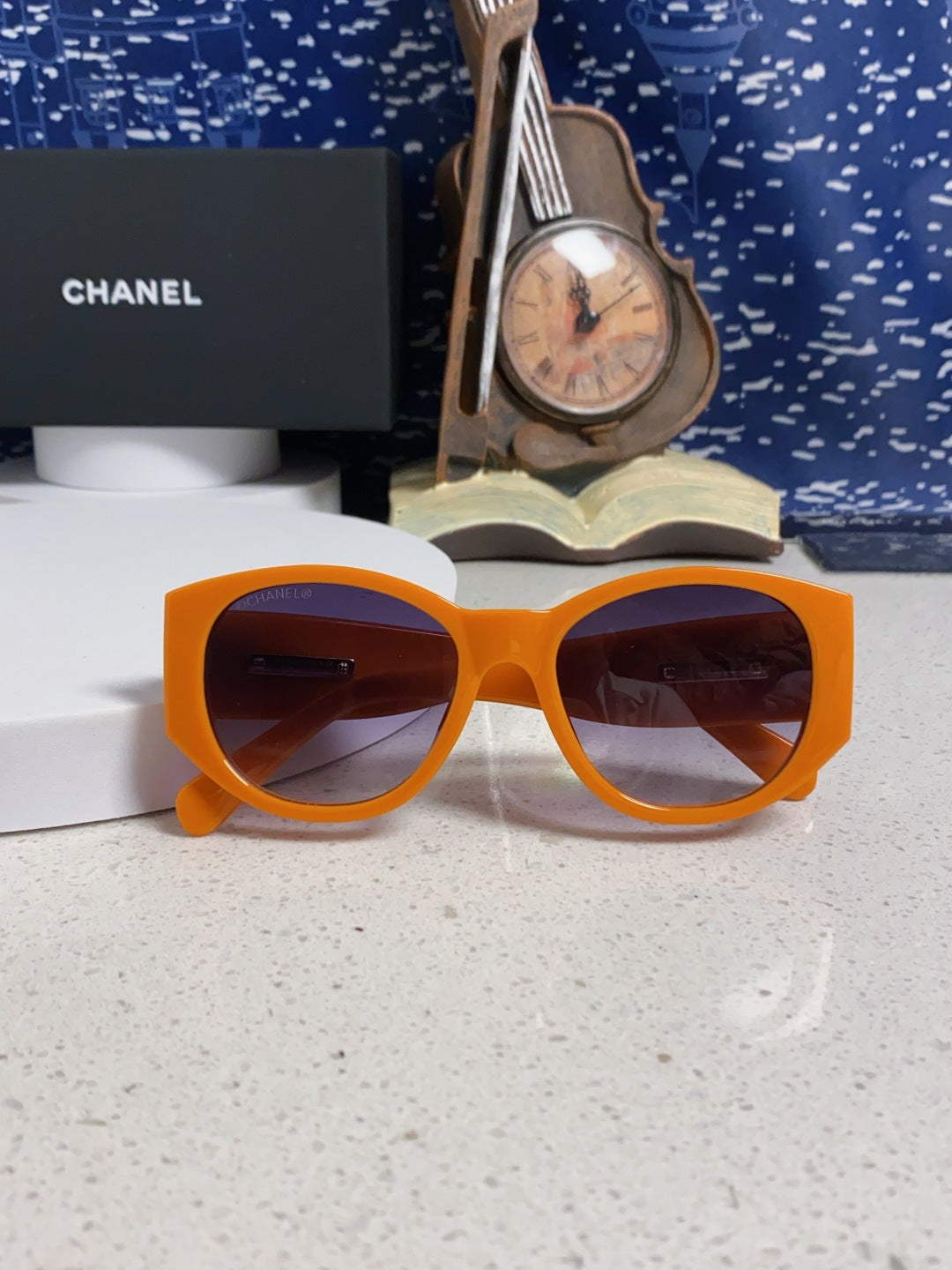 Chanel Polarized Cat-Eye Orange Lens Sunglasses for Women - detail image 9