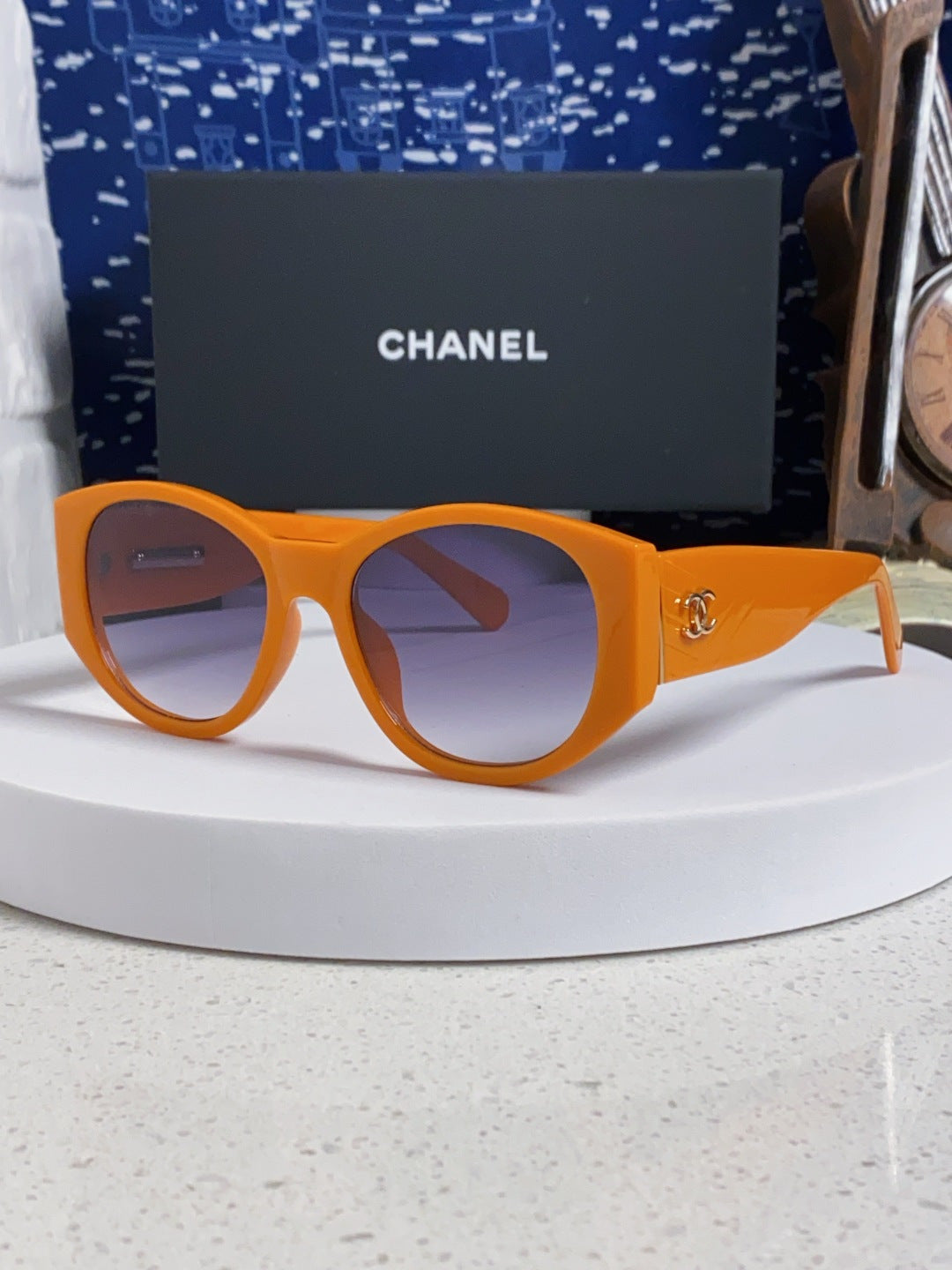 Chanel Polarized Cat-Eye Orange Lens Sunglasses for Women