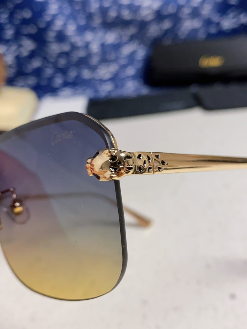Cartier Metal Square Silver Lens Sunglasses for Men & Women - 158515 - detail image 7