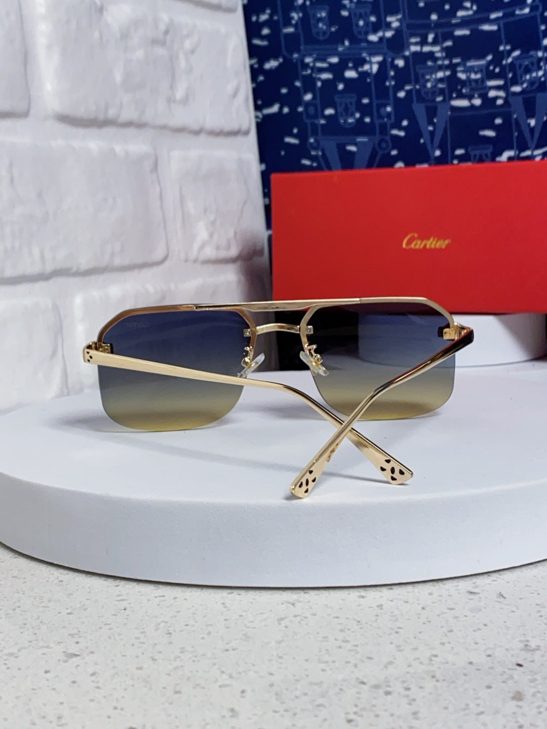Cartier Metal Square Silver Lens Sunglasses for Men & Women - 399004 - detail image 3