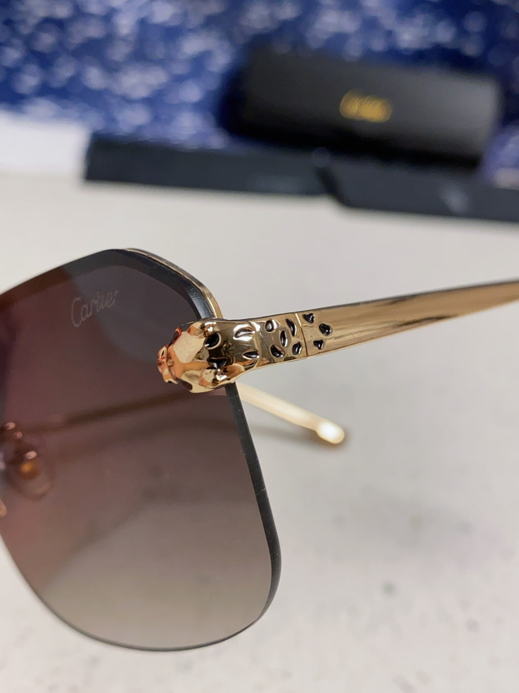 Cartier Metal Square Silver Lens Sunglasses for Men & Women - 158516 - detail image 7
