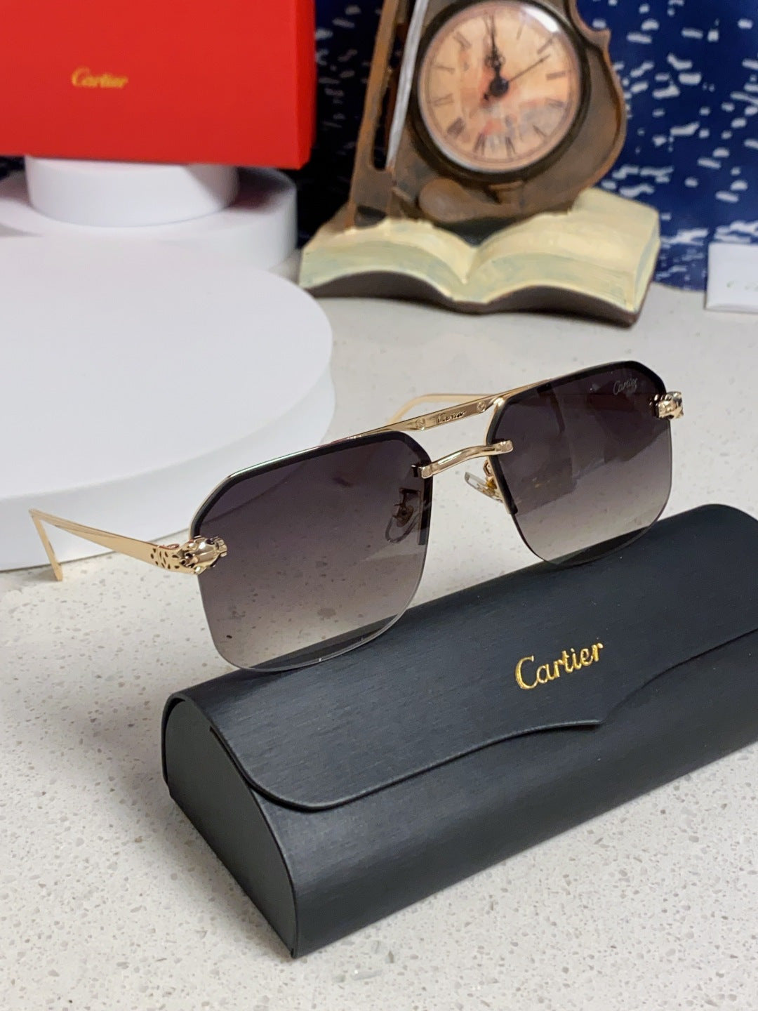 Cartier Metal Square Silver Lens Sunglasses for Men & Women - 399005 - detail image 10