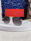 Cartier Metal Square Silver Lens Sunglasses for Men & Women - 399005