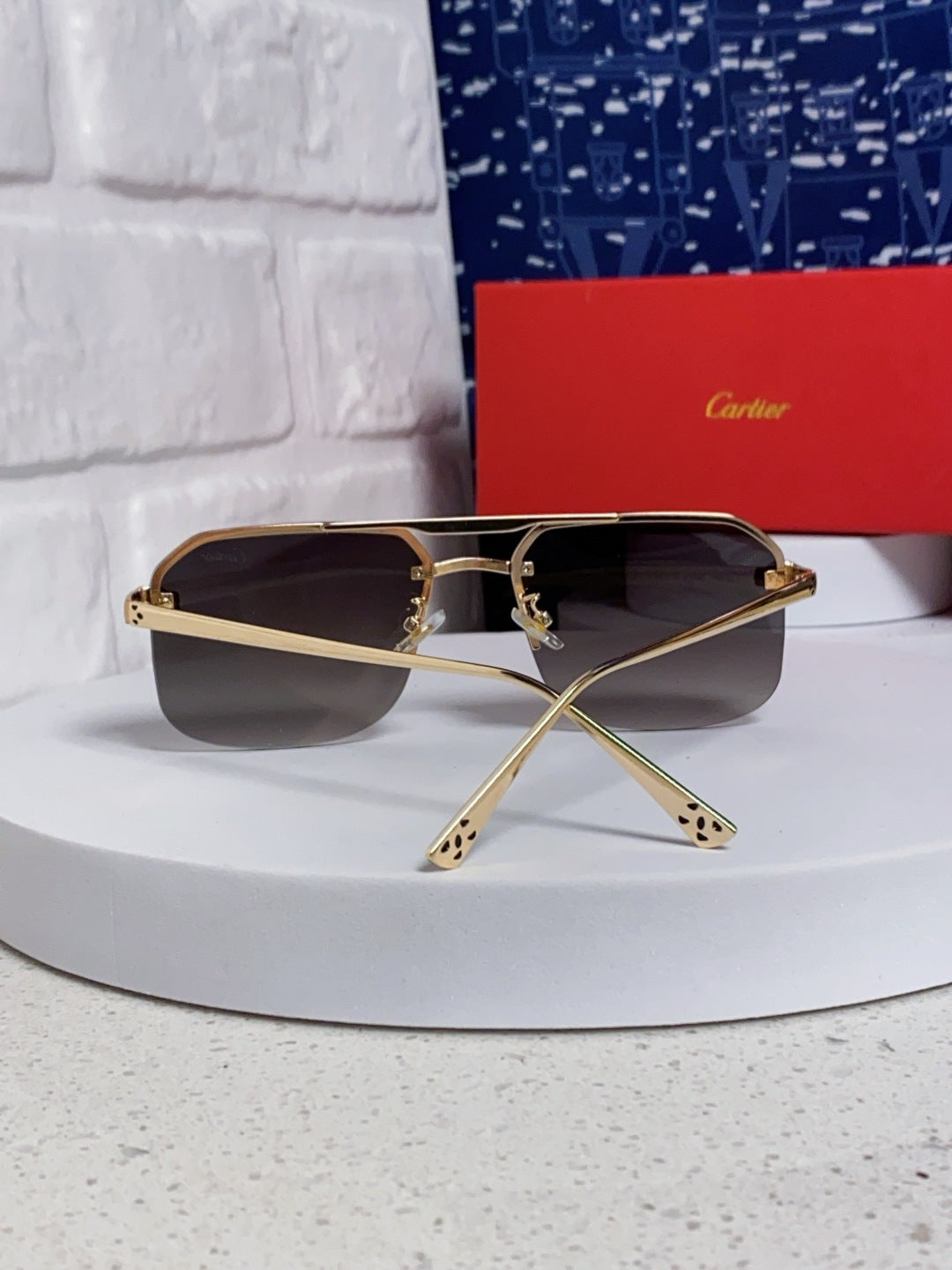 Cartier Metal Square Silver Lens Sunglasses for Men & Women - 399005 - detail image 3