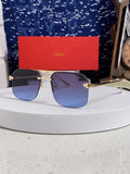 Cartier Metal Square Blue Lens Sunglasses for Men & Women - 158517