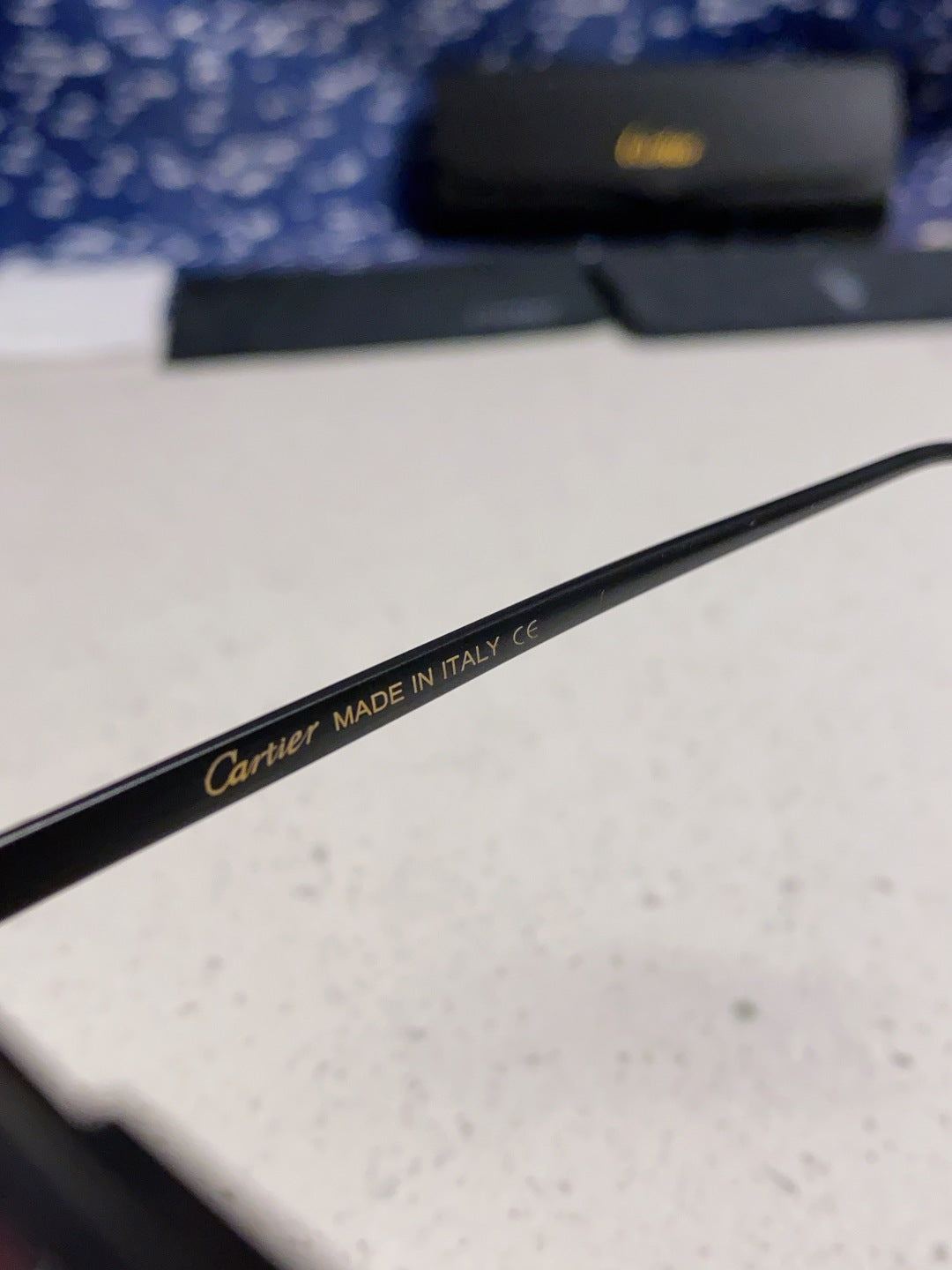 Cartier Metal Square Black Lens Sunglasses for Men & Women - 399010 - detail image 9