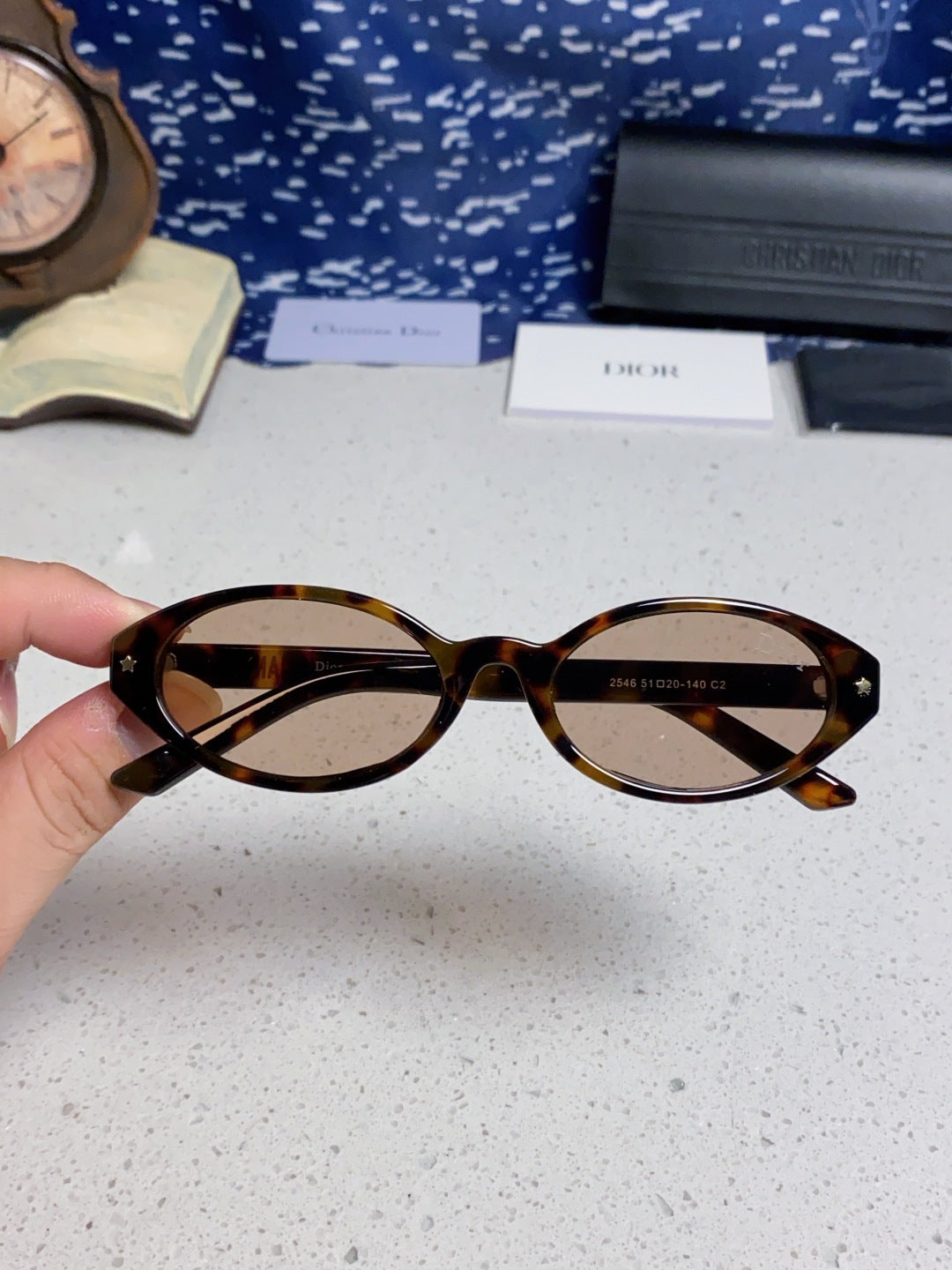 Dior Cat-Eye Black Lens Sunglasses for Women - 415541 - detail image 5