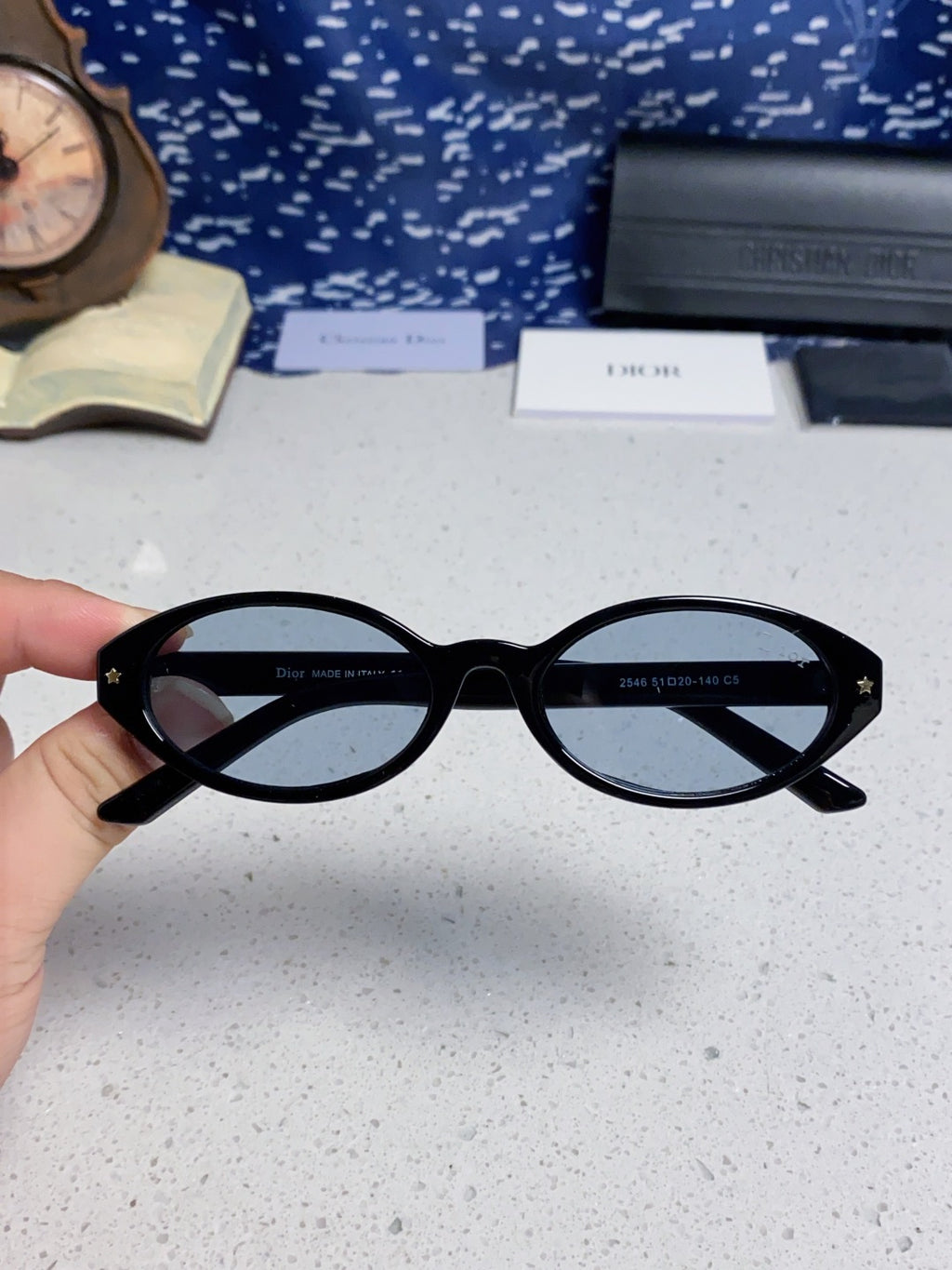 Dior Cat-Eye Blue Lens Sunglasses for Women - 415543 - detail image 4