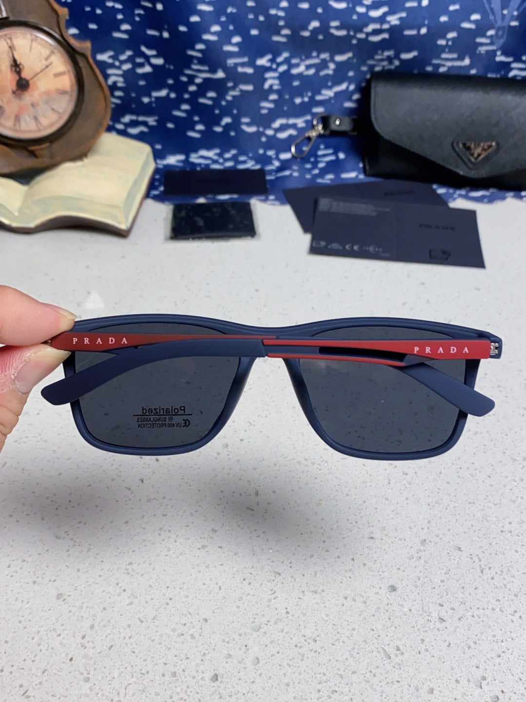 Prada Polarized Fashion Blue Lens Sunglasses for Men & Women - 415679 - detail image 5