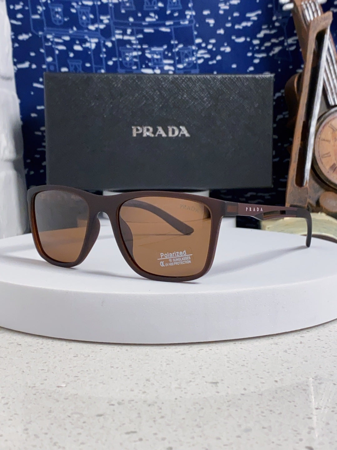 Prada Polarized Fashion Brown Lens Sunglasses for Men & Women - 432114