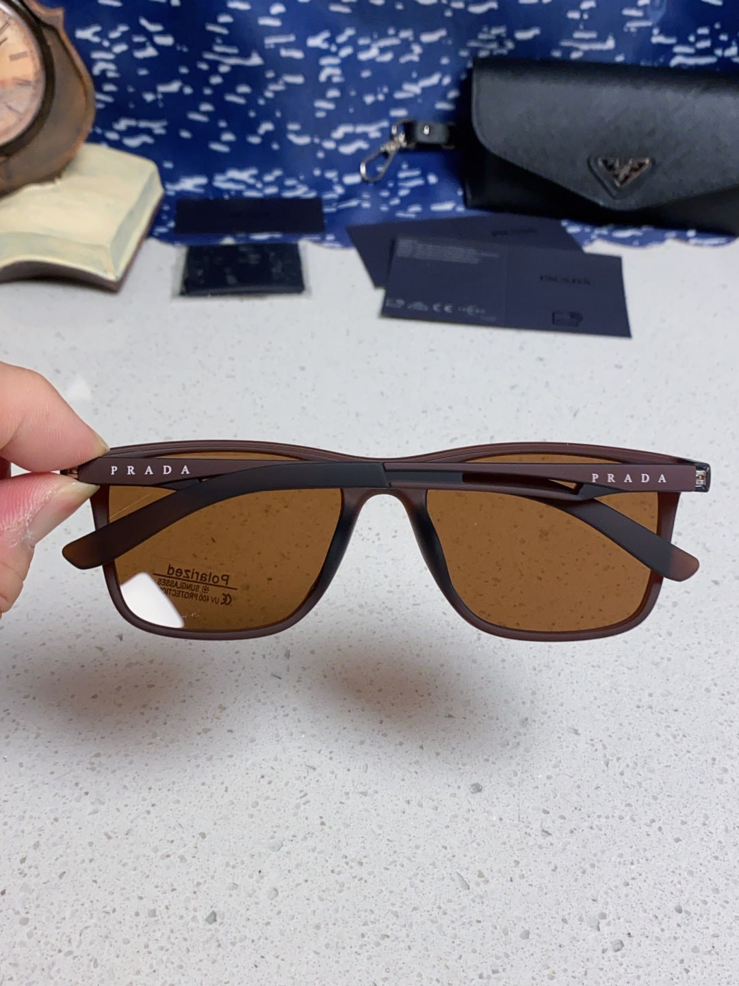 Prada Polarized Fashion Brown Lens Sunglasses for Men & Women - 432114 - detail image 5