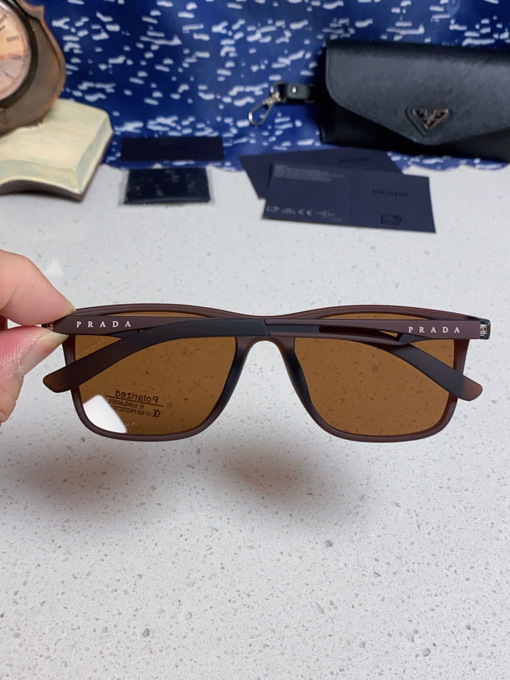 Prada Polarized Fashion Brown Lens Sunglasses for Men & Women - 415680 - detail image 5