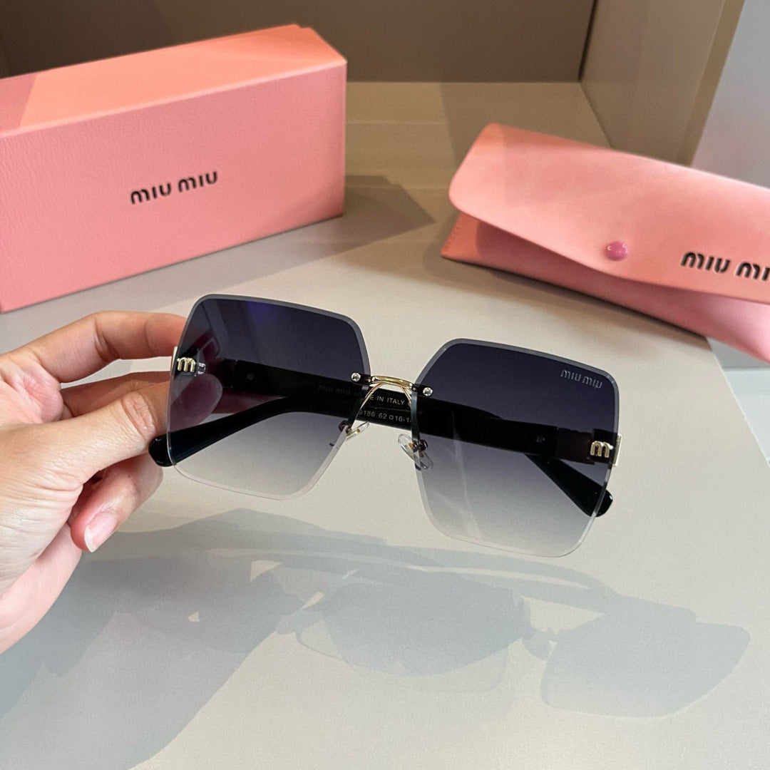 Miu Miu Lightweight Rimless Silver Lens Sunglasses for Women - 432647 - detail image 5