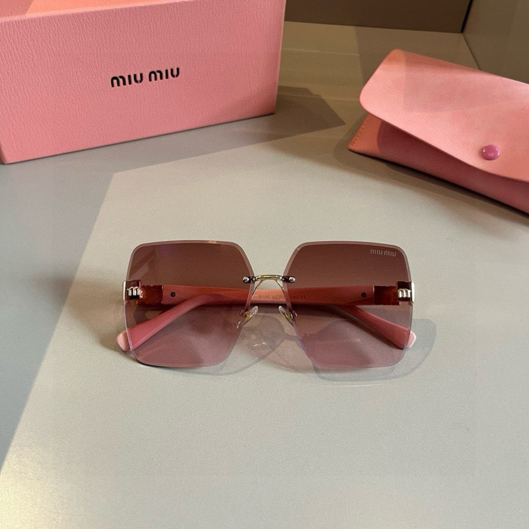 Miu Miu Lightweight Rimless Red Lens Sunglasses for Women - 432648 - detail image 5