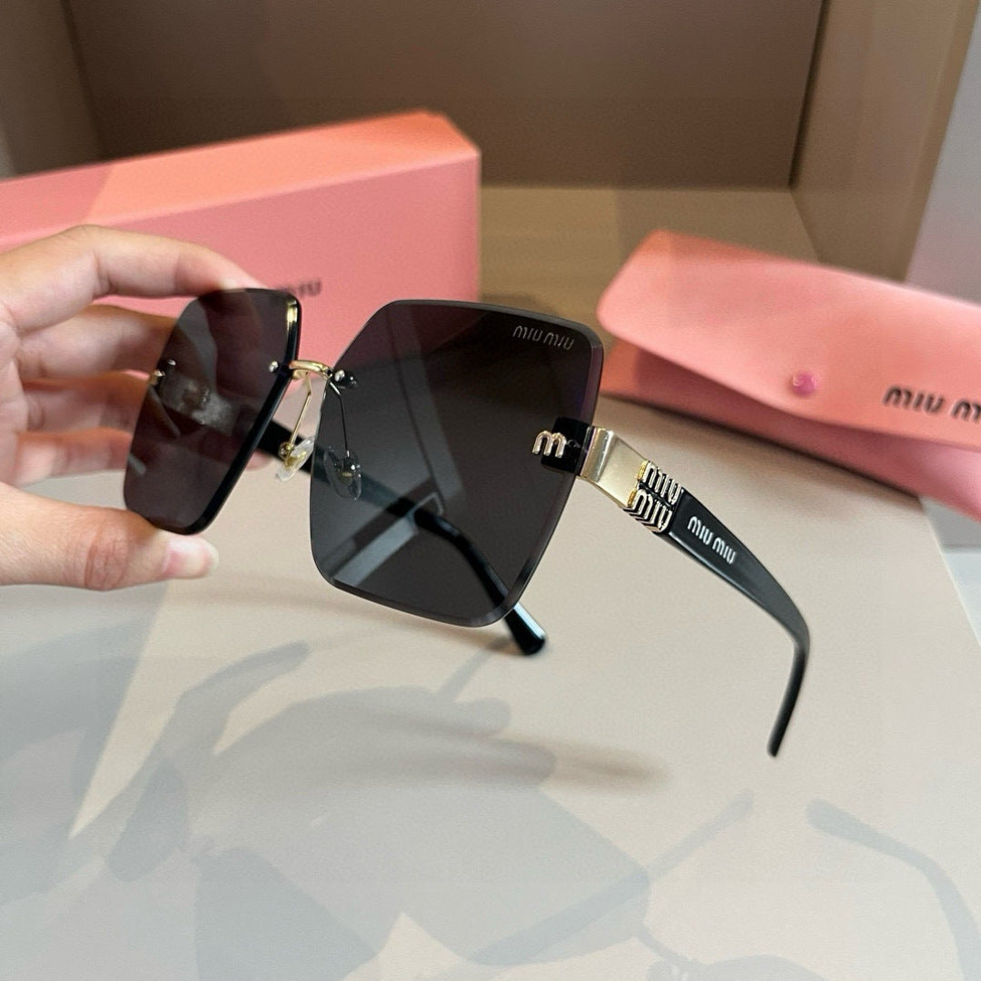 Miu Miu Lightweight Rimless Gold Lens Sunglasses for Women - 432649 - detail image 3
