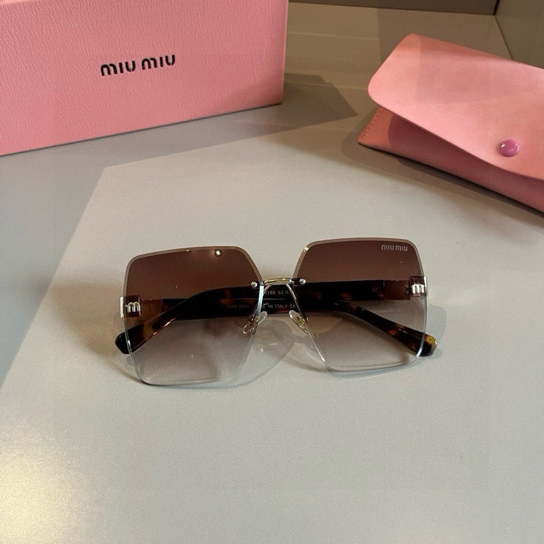 Miu Miu Lightweight Rimless Brown Lens Sunglasses for Women - 432650 - detail image 7