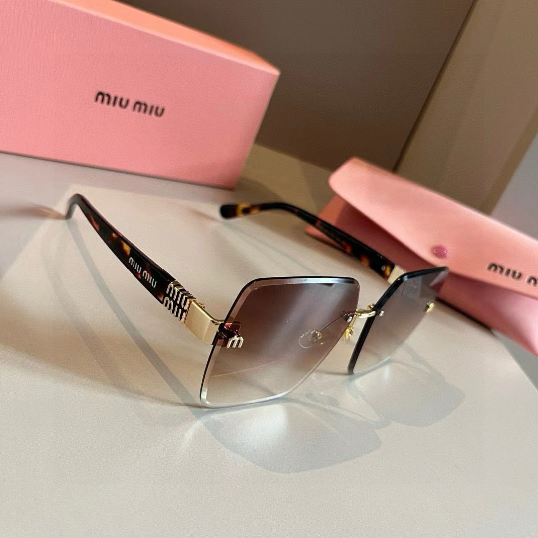 Miu Miu Lightweight Rimless Brown Lens Sunglasses for Women - 432650