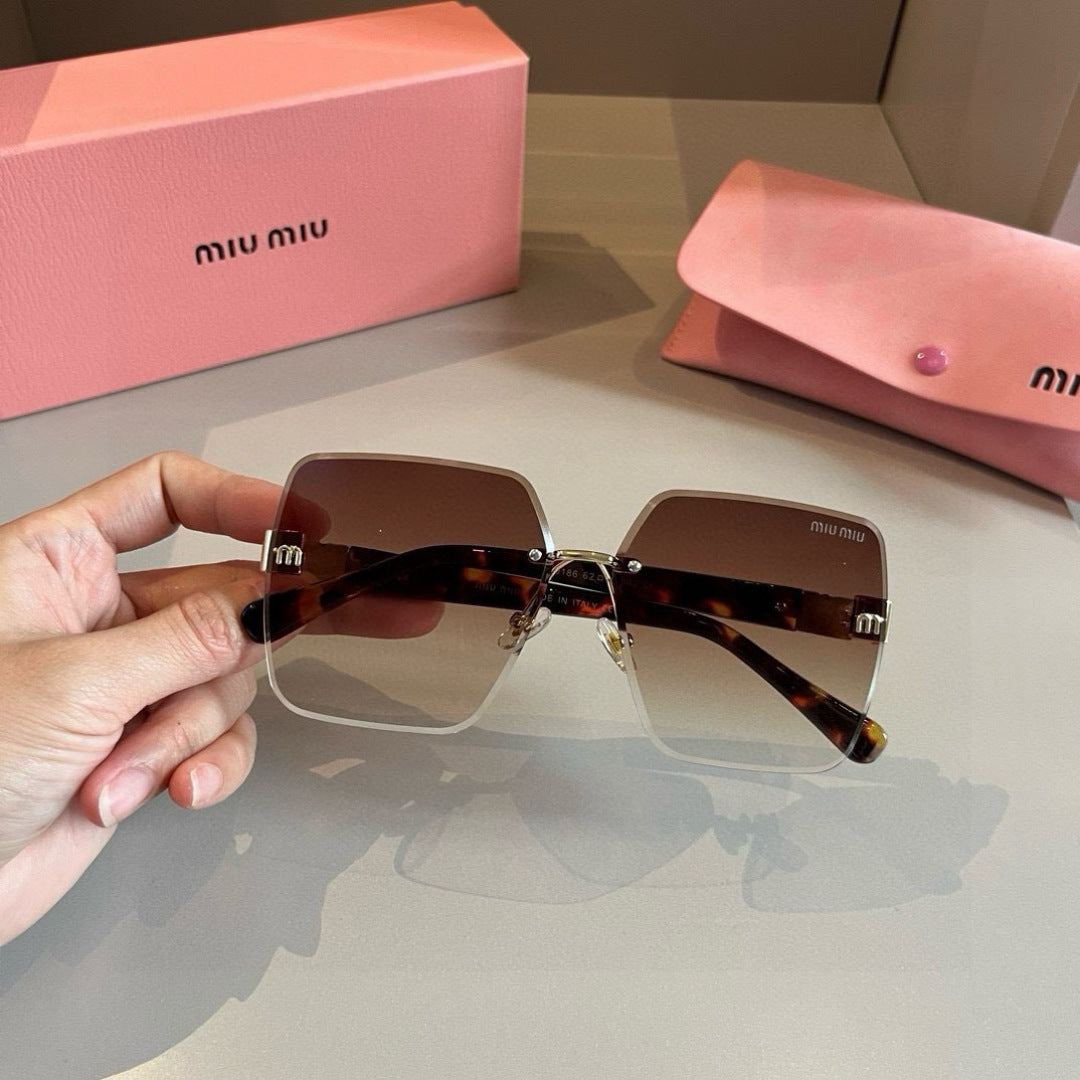 Miu Miu Lightweight Rimless Brown Lens Sunglasses for Women - 432650 - detail image 6