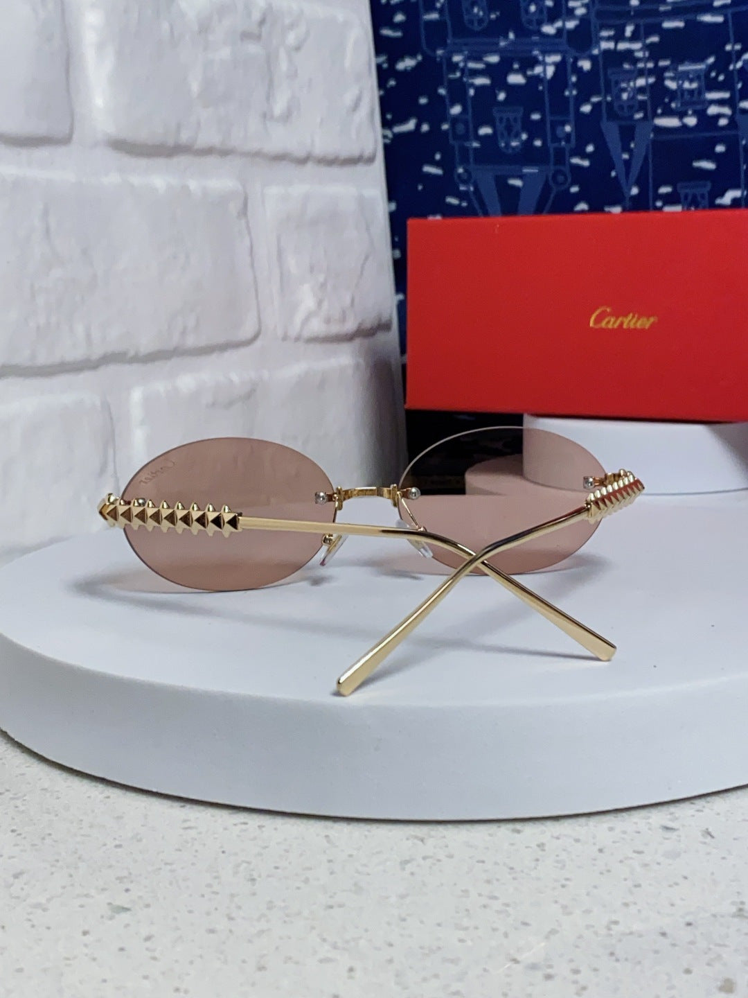 Cartier Lightweight Rimless Silver Lens Sunglasses for Men & Women - 415836 - detail image 3