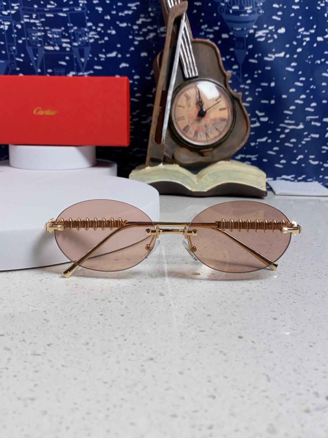 Cartier Lightweight Rimless Silver Lens Sunglasses for Men & Women - 415836 - detail image 9