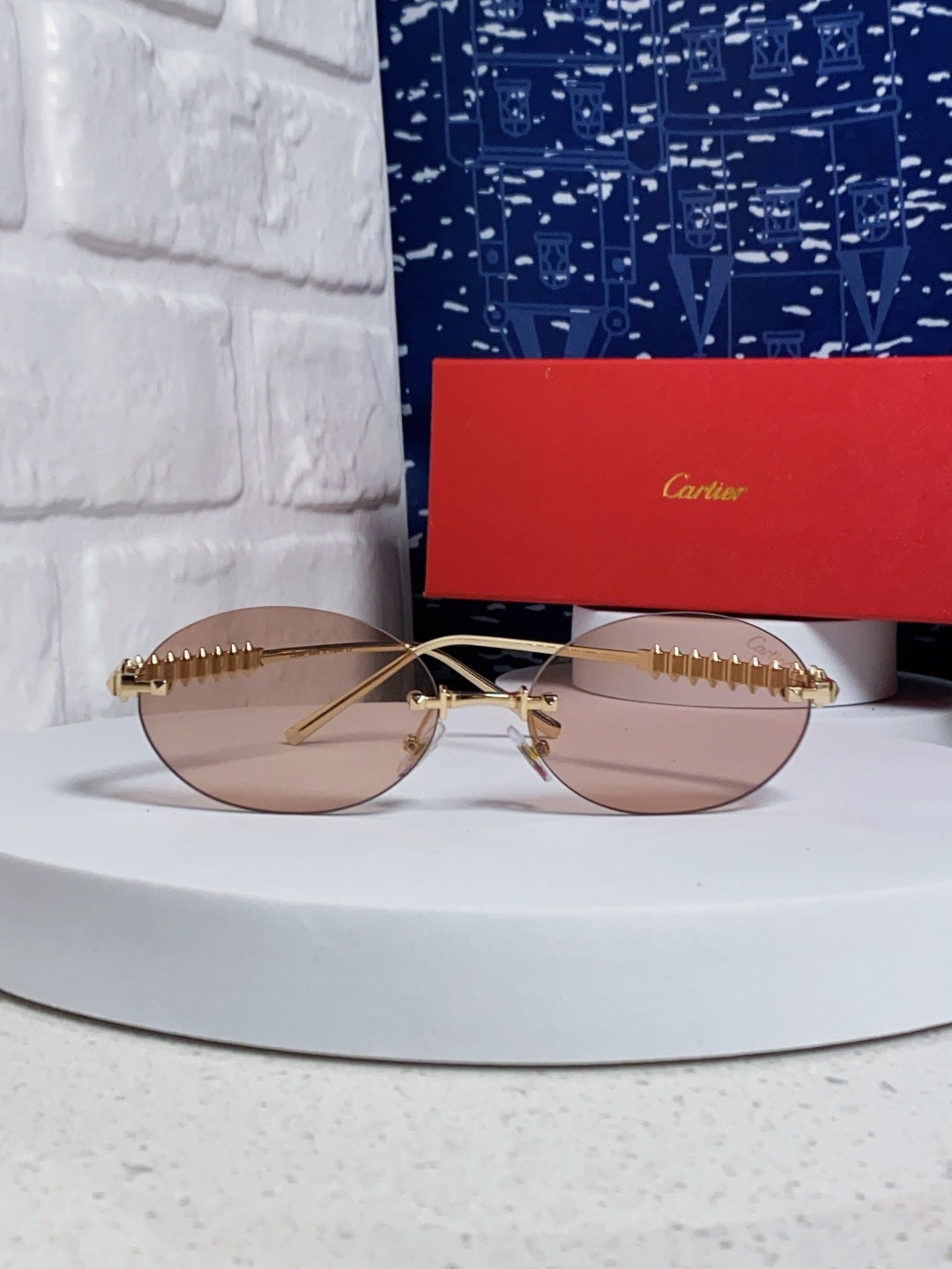 Cartier Lightweight Rimless Silver Lens Sunglasses for Men & Women - 415836 - detail image 2
