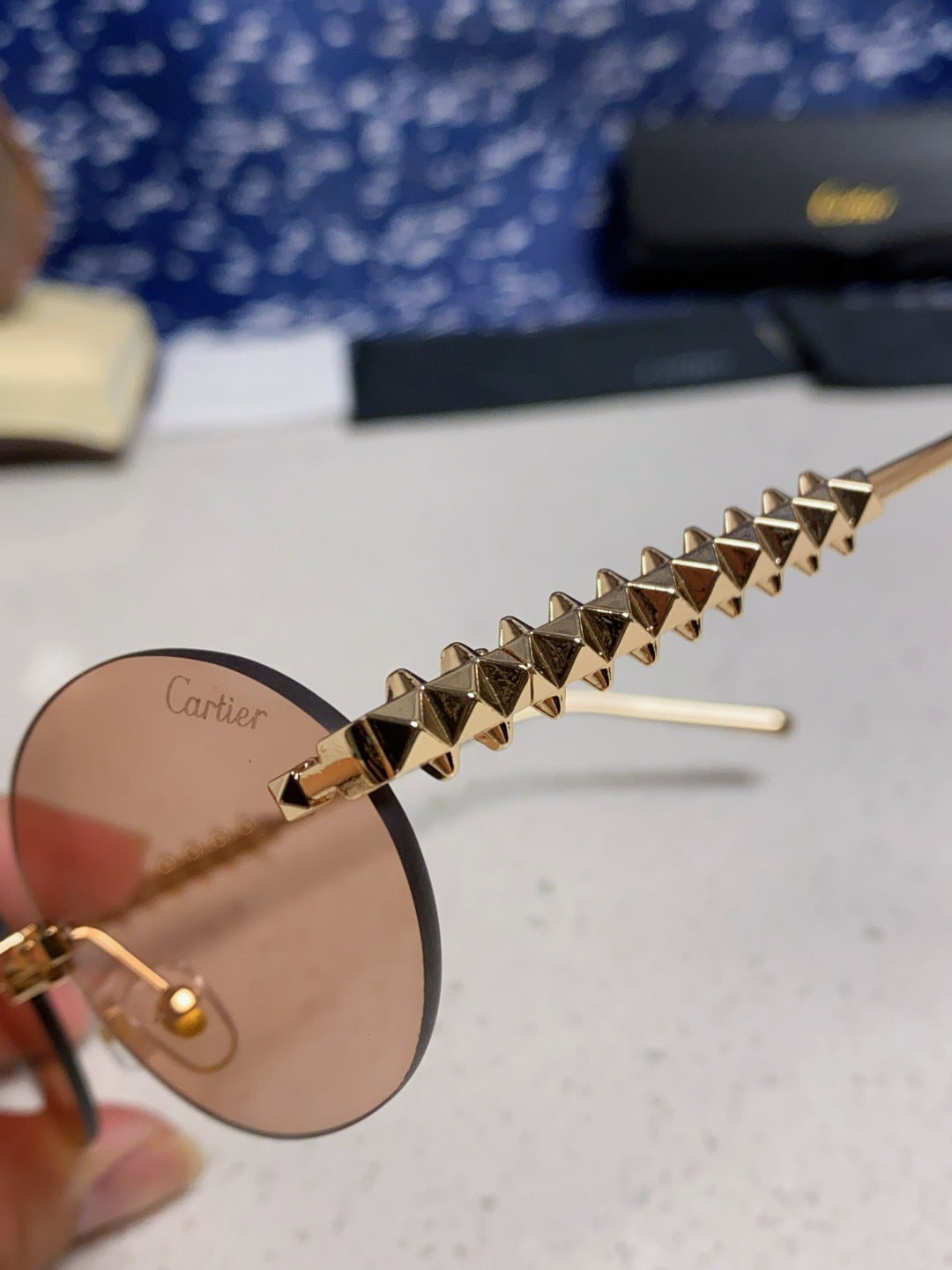 Cartier Lightweight Rimless Silver Lens Sunglasses for Men & Women - 415836 - detail image 7