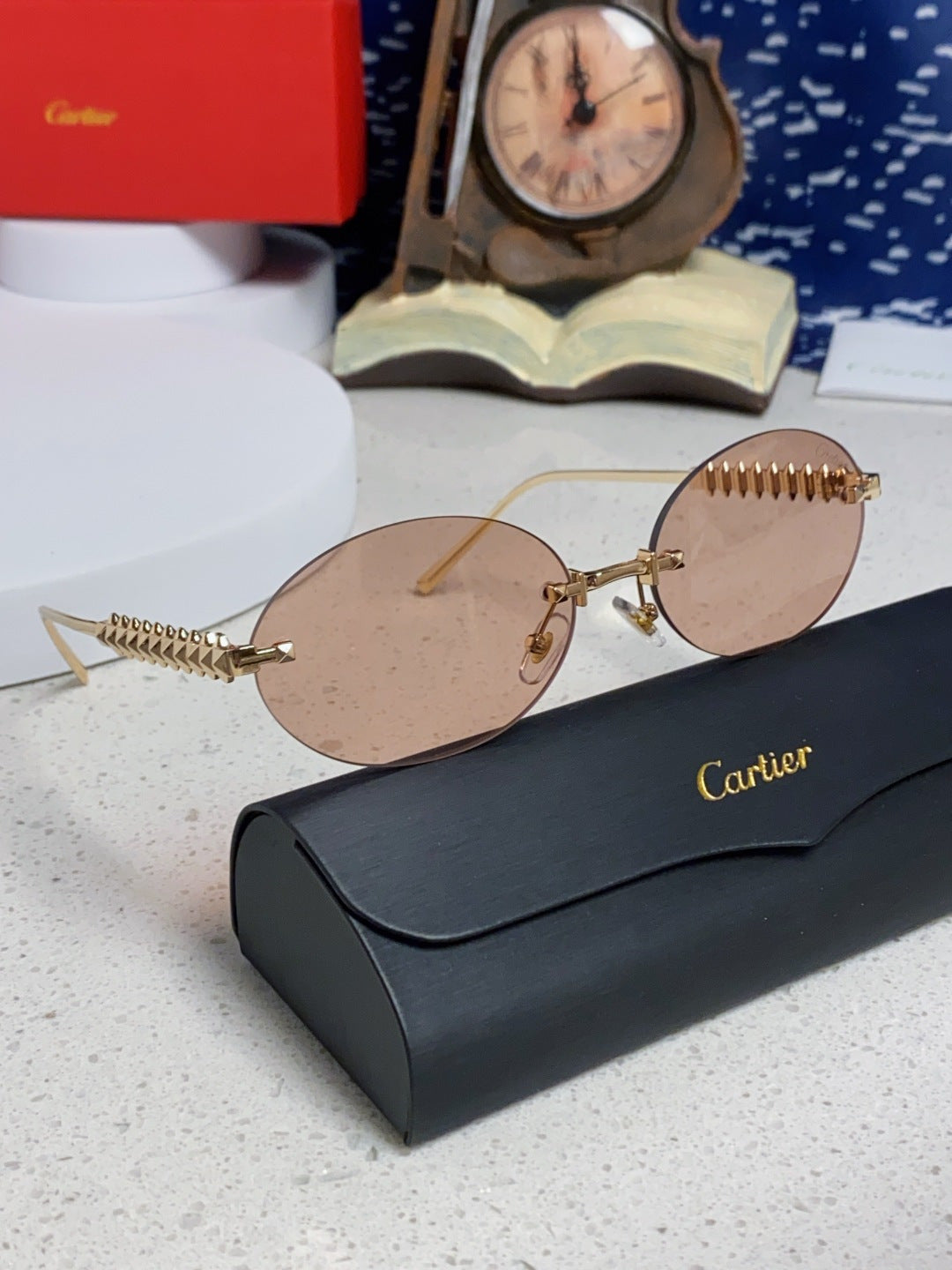 Cartier Lightweight Rimless Silver Lens Sunglasses for Men & Women - 415836 - detail image 10