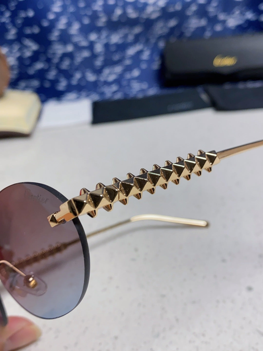 Cartier Lightweight Rimless Silver Lens Sunglasses for Men & Women - 449429 - detail image 7