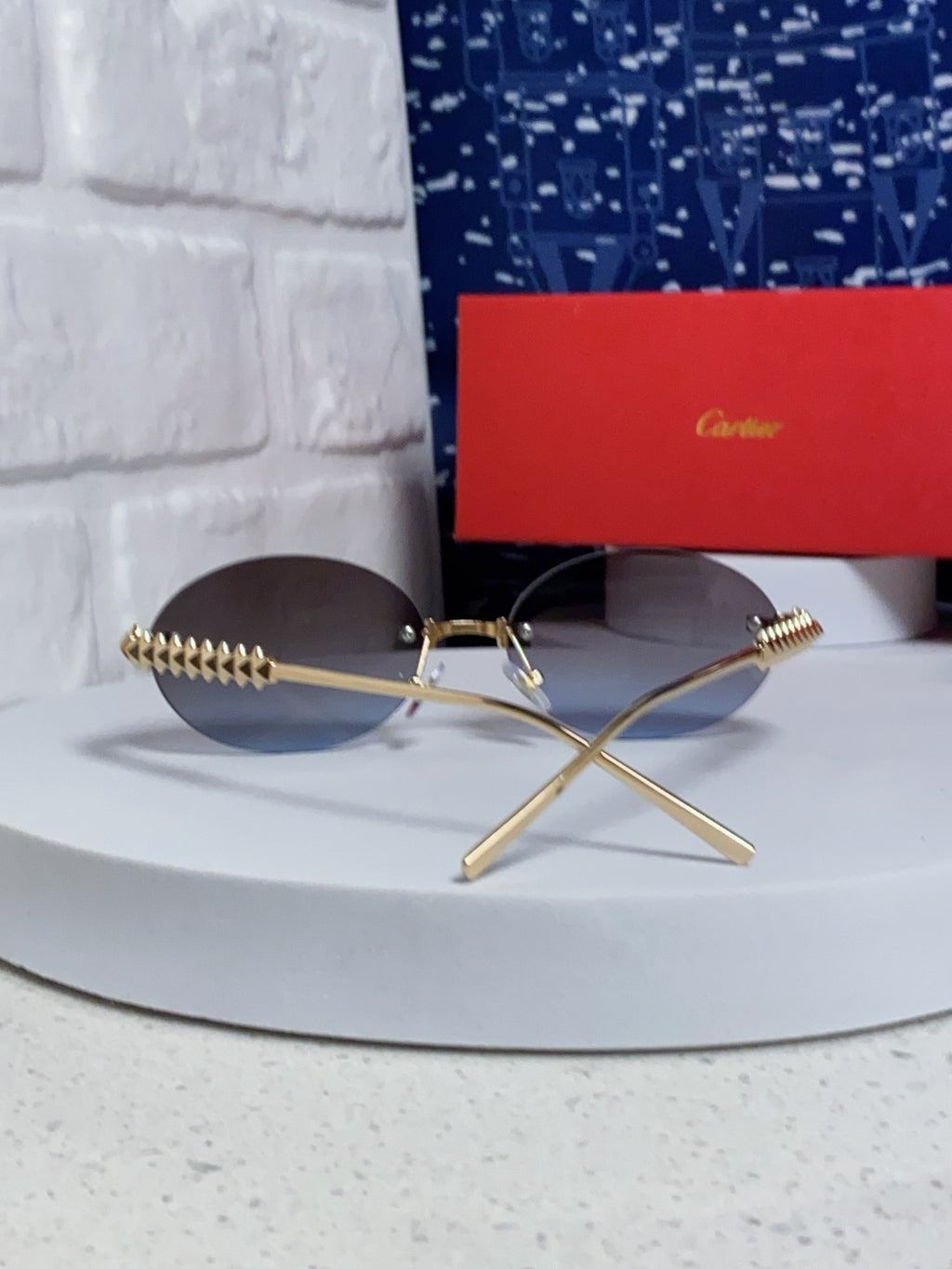 Cartier Lightweight Rimless Silver Lens Sunglasses for Men & Women - 415837 - detail image 3