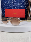 Cartier Lightweight Rimless Brown Lens Sunglasses for Men & Women - 415838