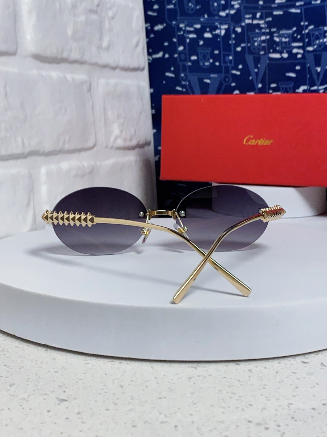 Cartier Lightweight Rimless Silver Lens Sunglasses for Men & Women - 415839 - detail image 3