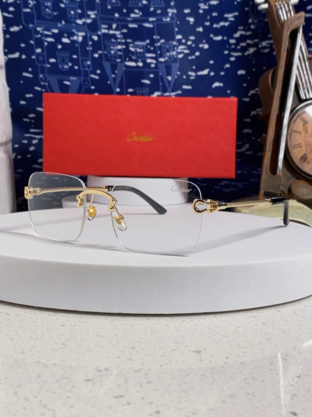 Cartier Lightweight Rimless Silver Lens Sunglasses for Men & Women - 415841