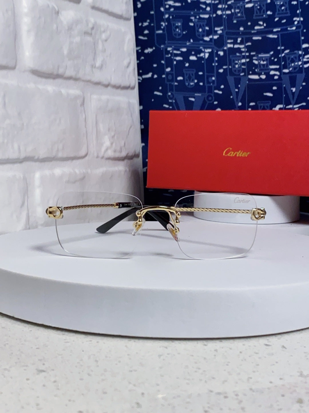 Cartier Lightweight Rimless Silver Lens Sunglasses for Men & Women - 449433 - detail image 2