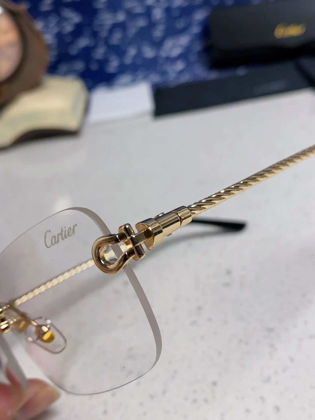 Cartier Lightweight Rimless Silver Lens Sunglasses for Men & Women - 449433 - detail image 7