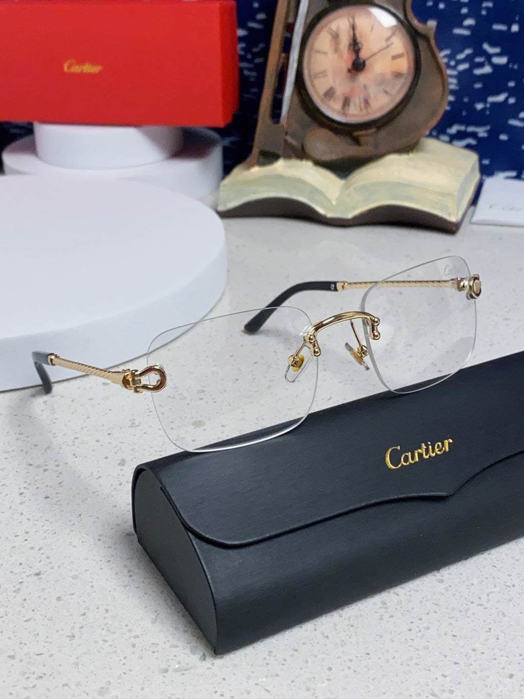 Cartier Lightweight Rimless Silver Lens Sunglasses for Men & Women - 449433 - detail image 10