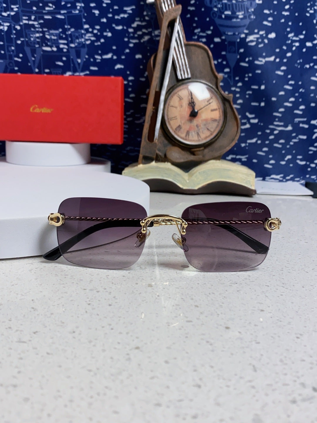 Cartier Lightweight Rimless Silver Lens Sunglasses for Men & Women - 449437 - detail image 9