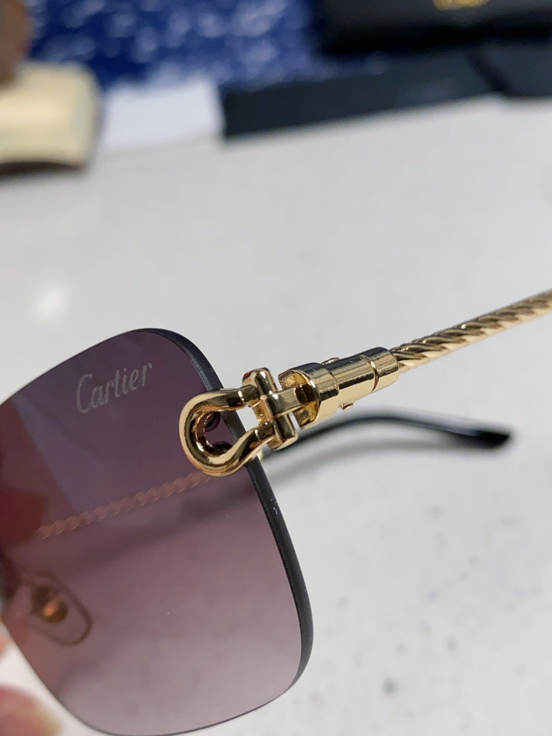 Cartier Lightweight Rimless Silver Lens Sunglasses for Men & Women - 415845 - detail image 7