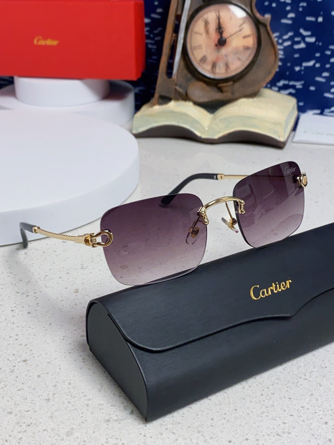 Cartier Lightweight Rimless Silver Lens Sunglasses for Men & Women - 415845 - detail image 10