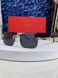 Cartier Lightweight Rimless Black Lens Sunglasses for Men & Women - 415846