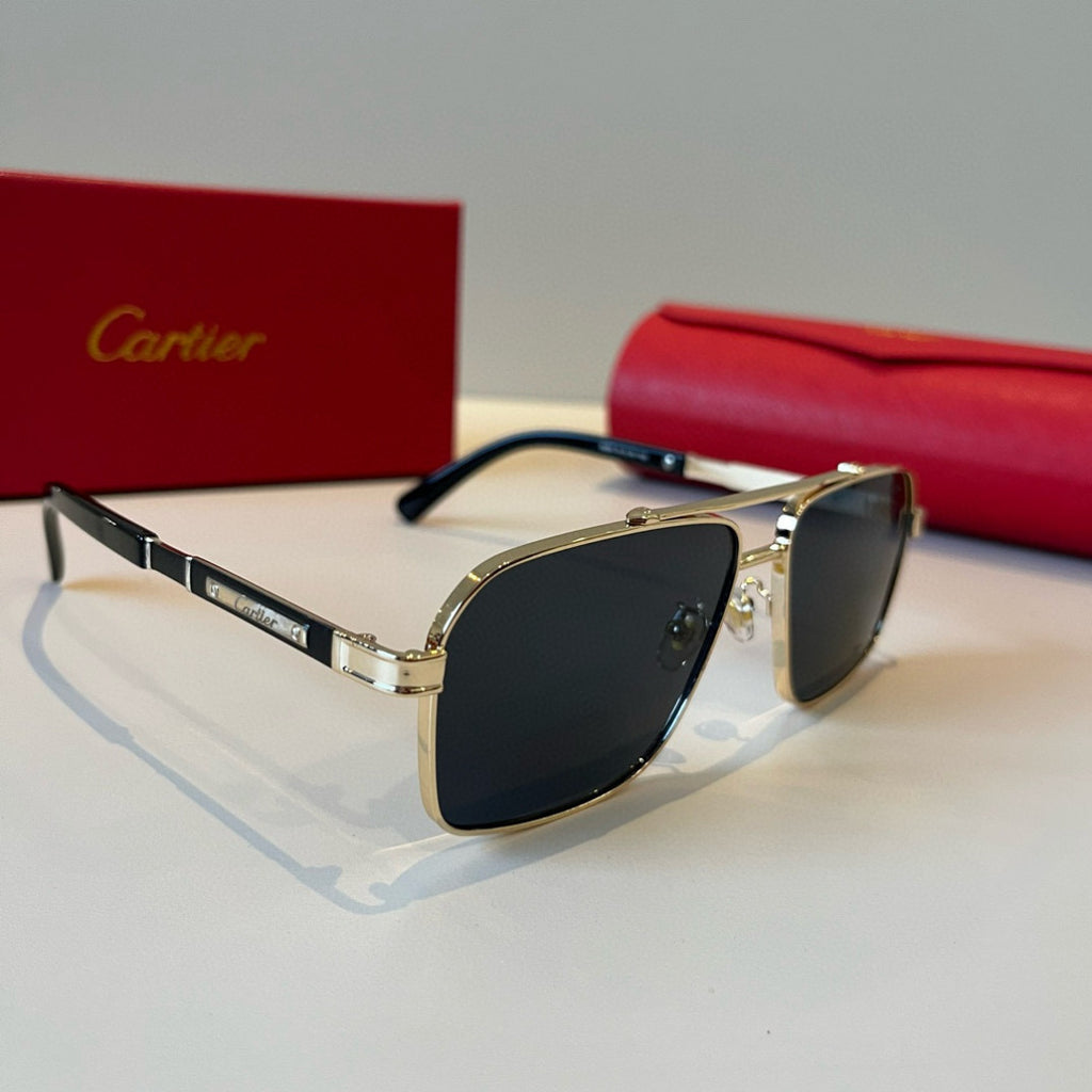 Cartier Lightweight Metal Rimless Brown Lens Sunglasses for Men & Wom - 382829