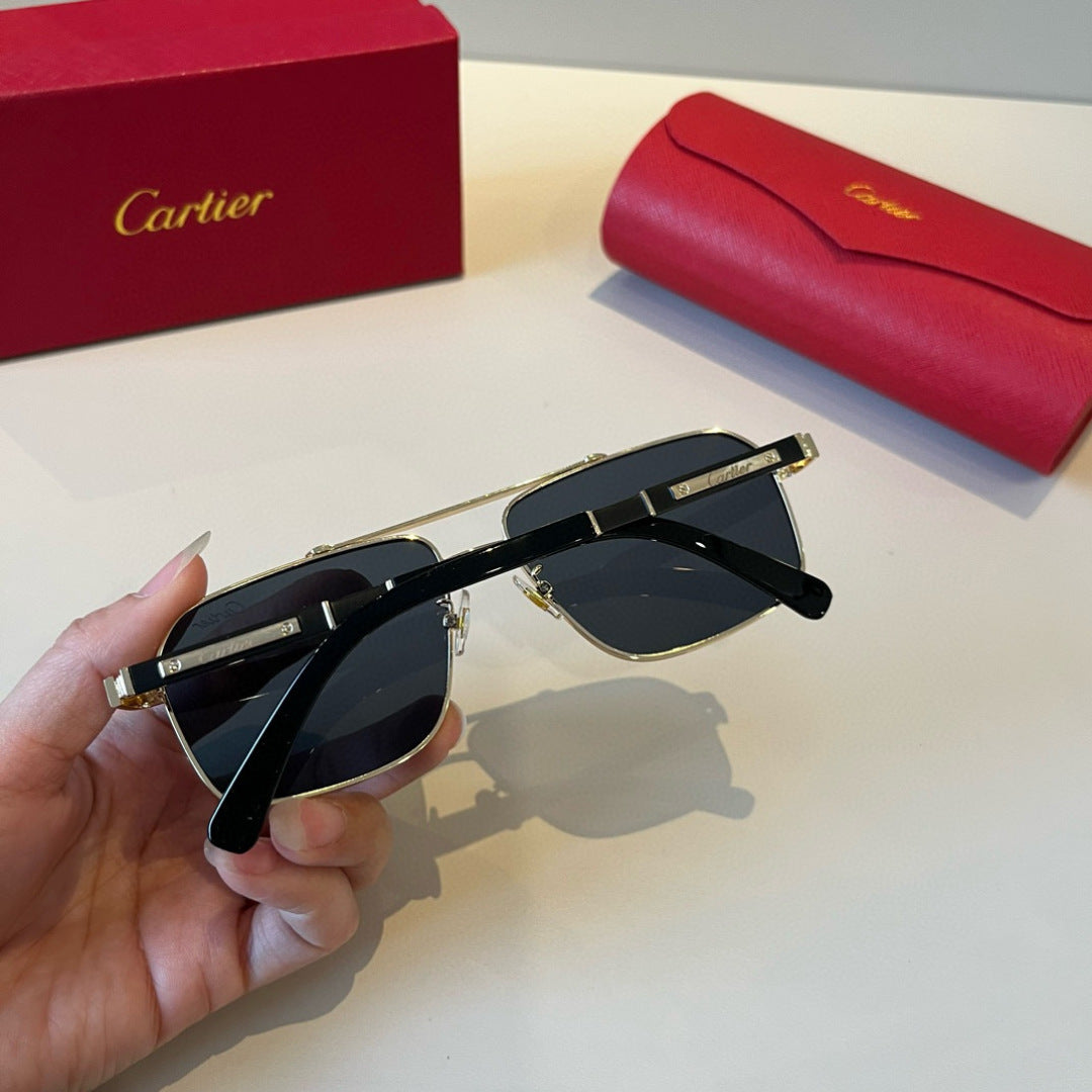 Cartier Lightweight Metal Rimless Brown Lens Sunglasses for Men & Wom - 372179 - detail image 8