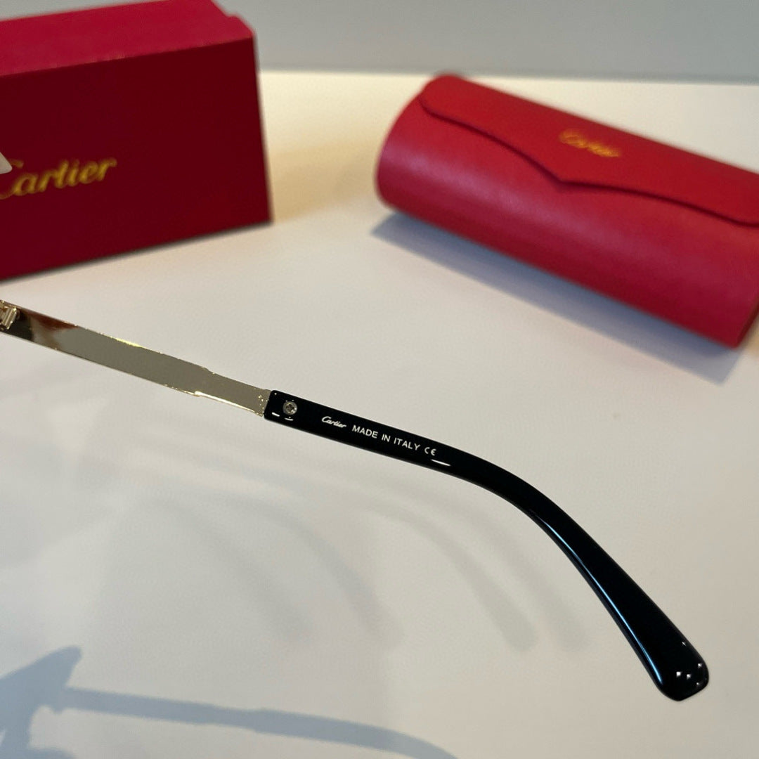 Cartier Lightweight Metal Rimless Brown Lens Sunglasses for Men & Wom - 487376 - detail image 10