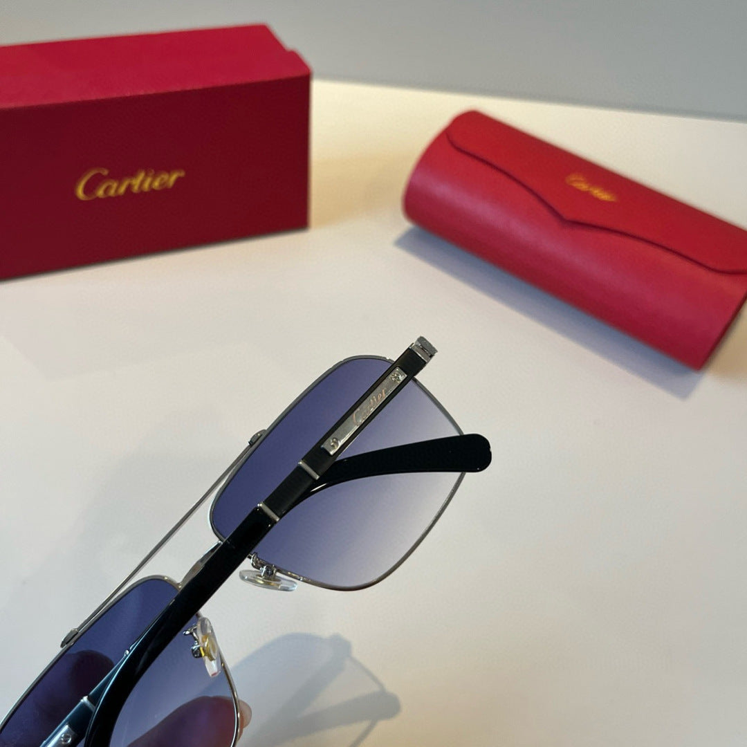 Cartier Lightweight Metal Rimless Silver Lens Sunglasses for Men & Wo - 415924 - detail image 8