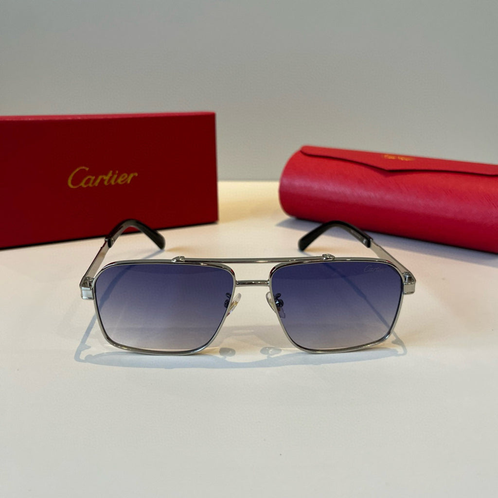 Cartier Lightweight Metal Rimless Silver Lens Sunglasses for Men & Wo - 382830 - detail image 2
