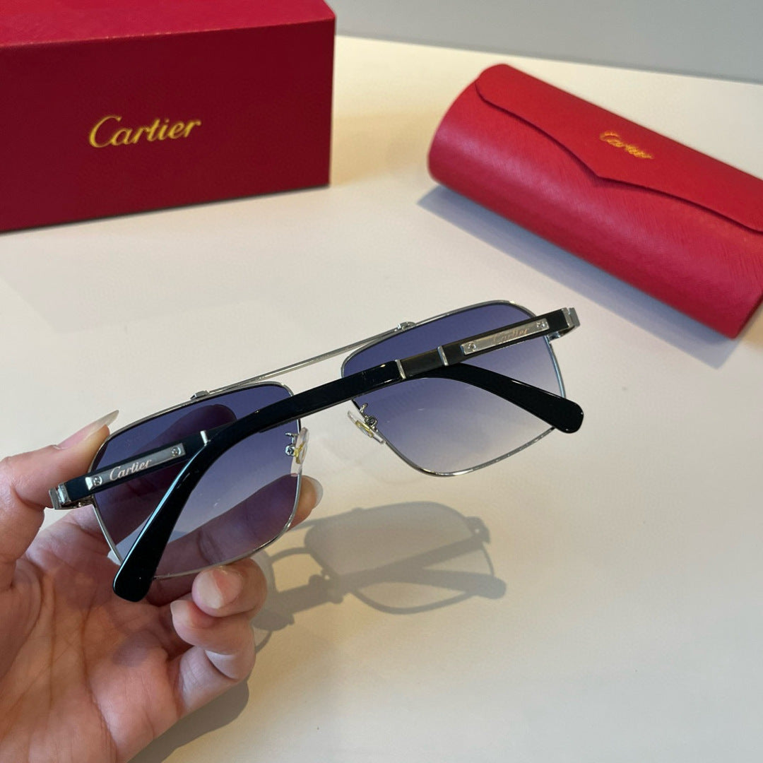 Cartier Lightweight Metal Rimless Silver Lens Sunglasses for Men & Wo - 382830 - detail image 7