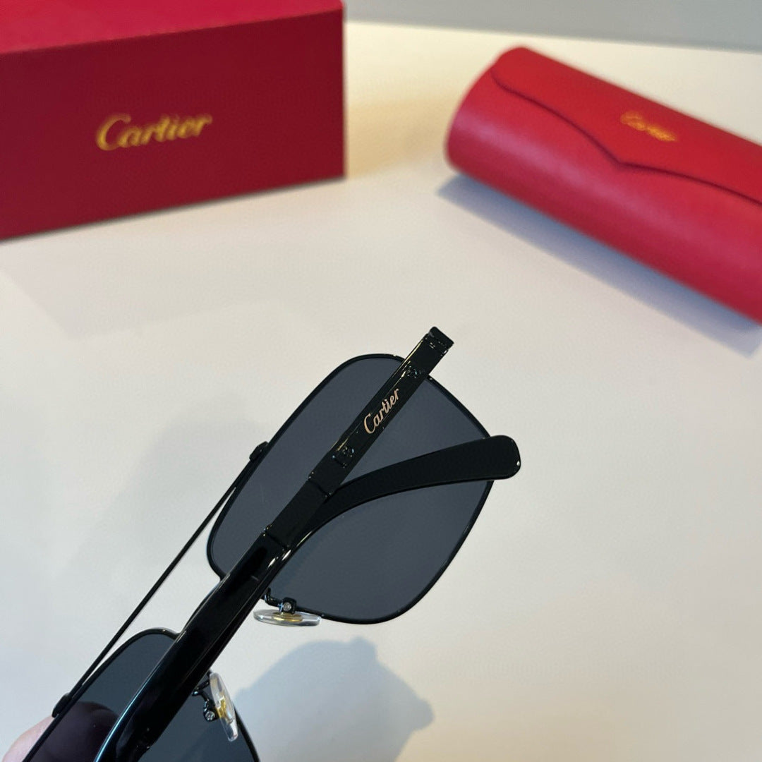 Cartier Lightweight Metal Rimless Black Lens Sunglasses for Men & Wom - 415925 - detail image 8