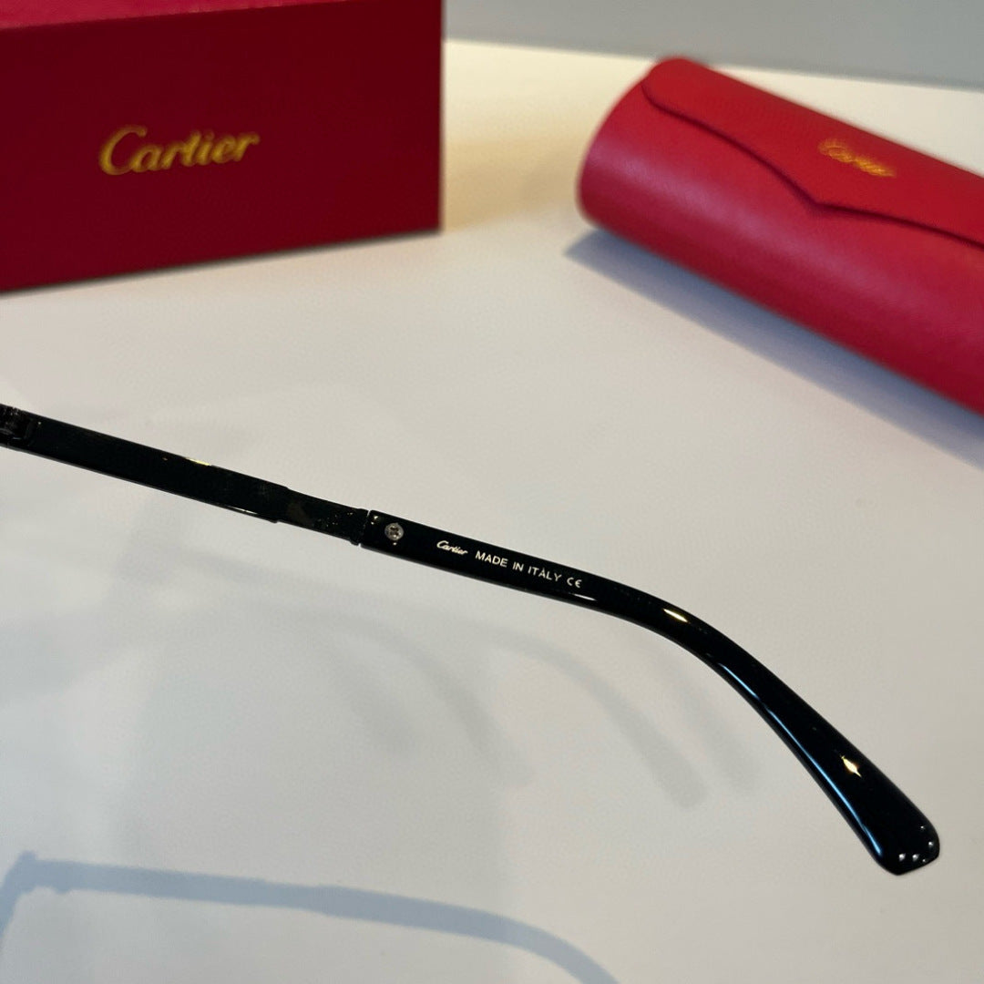 Cartier Lightweight Metal Rimless Black Lens Sunglasses for Men & Wom - 372181 - detail image 5