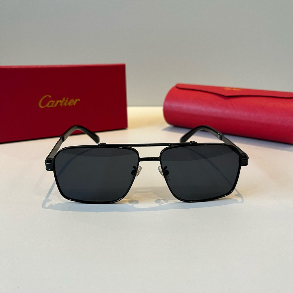 Cartier Lightweight Metal Rimless Black Lens Sunglasses for Men & Wom - 372181 - detail image 2