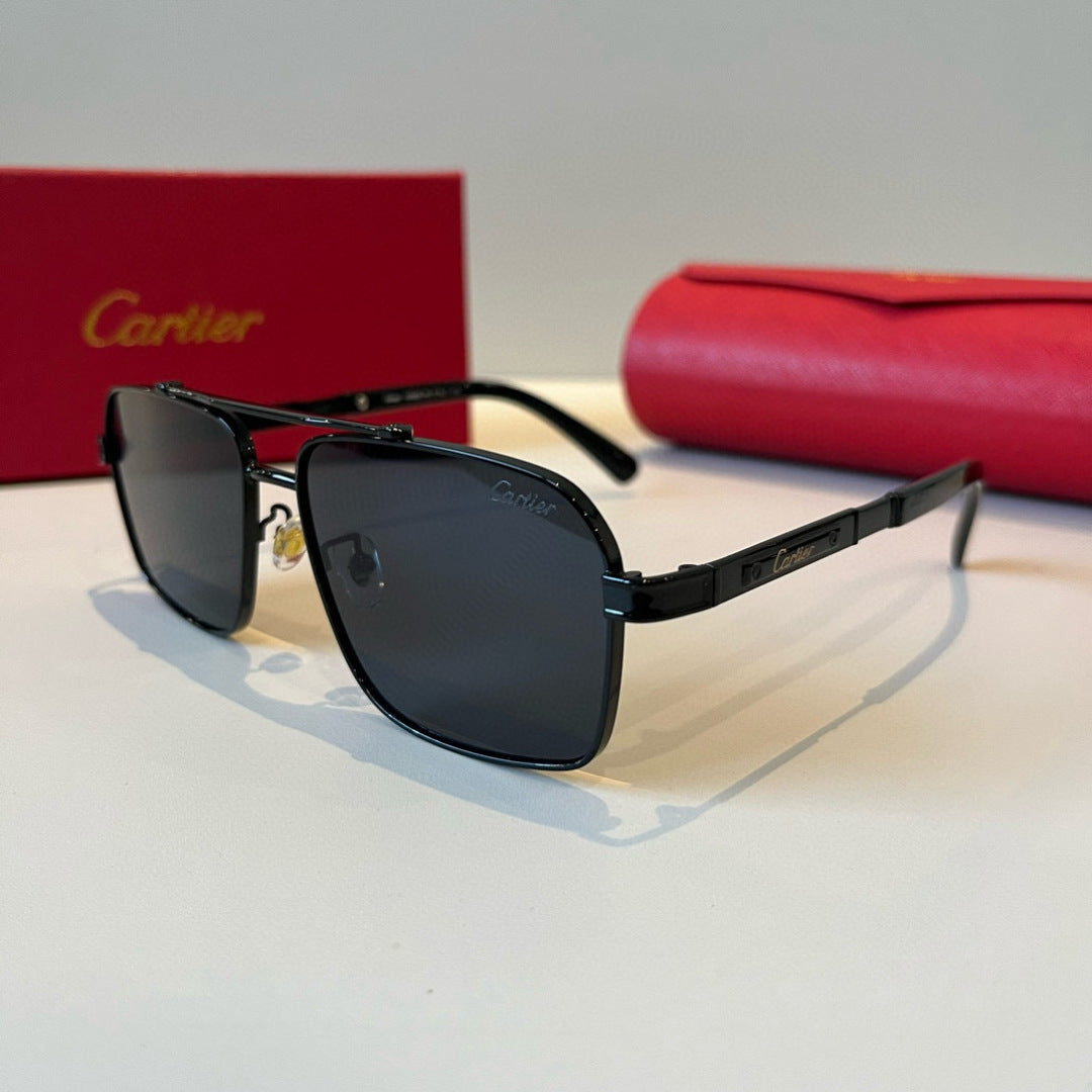 Cartier Lightweight Metal Rimless Black Lens Sunglasses for Men & Wom - 372181 - detail image 3