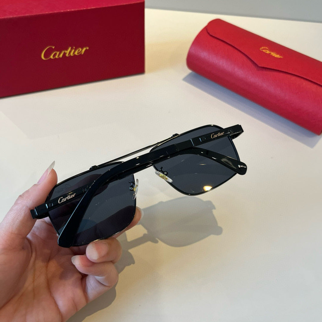 Cartier Lightweight Metal Rimless Black Lens Sunglasses for Men & Wom - 372181 - detail image 7